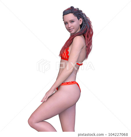 A woman in a bikini figure 104227068