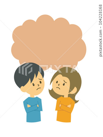 Worried couple with frame Worried couple with frame 104228168