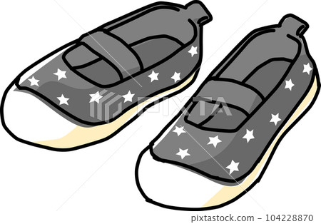 Indoor shoes (gray star pattern) 104228870