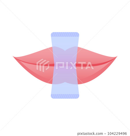 Mouth taping sleep strip over lips icon 104229496