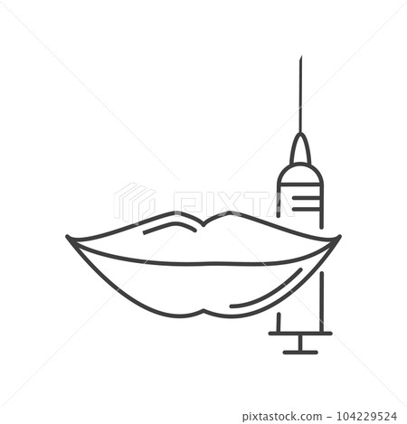 Lip plumping augmentation with filler injection illustration 104229524
