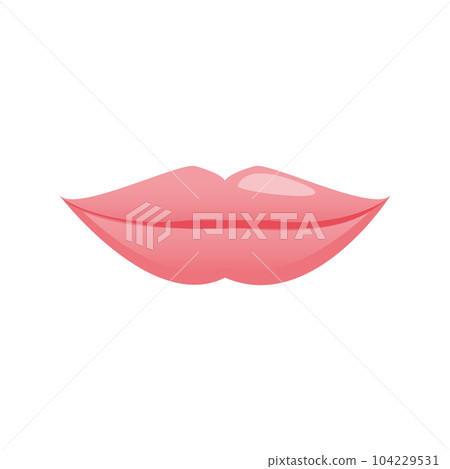 Pink glossy plump lips makeup design icon Pink glossy plump lips makeup design icon 104229531
