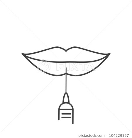 Lip plumping augmentation with filler injection illustration 104229537
