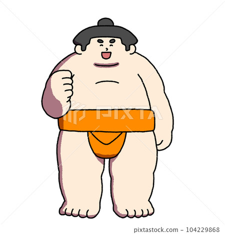 sumo wrestler rejoicing 104229868
