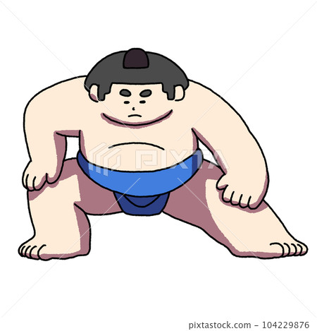 Sumo wrestlers doing warm-up exercises Sumo wrestlers doing warm-up exercises 104229876