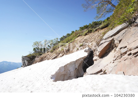 Hiking trail covered with snow Hiking trail covered with snow 104230380