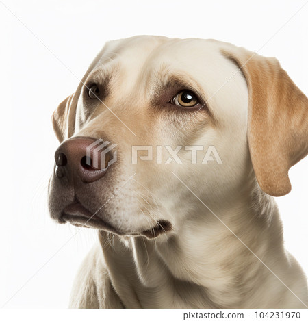 Ravishing adorable white labrador retriever dog portrait on isolated background. Ravishing adorable white labrador retriever dog portrait on isolated background. 104231970