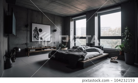 Bedroom decor, home interior design . Industrial Minimalist style Bedroom decor, home interior design . Industrial Minimalist style 104232159