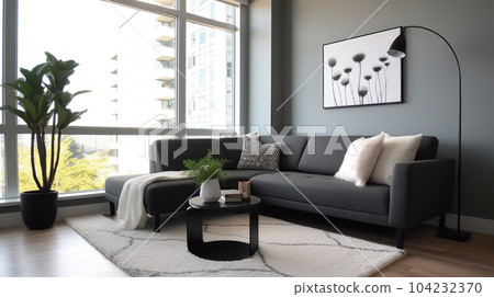 Bedroom decor, home interior design . Contemporary Minimalist style 104232370