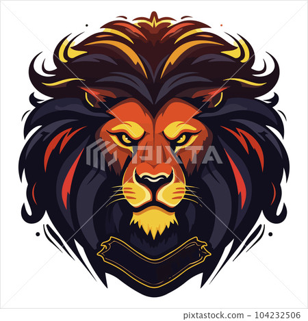 Lion Head Cool Logo Mascot Esports Vector Design Template 104232506