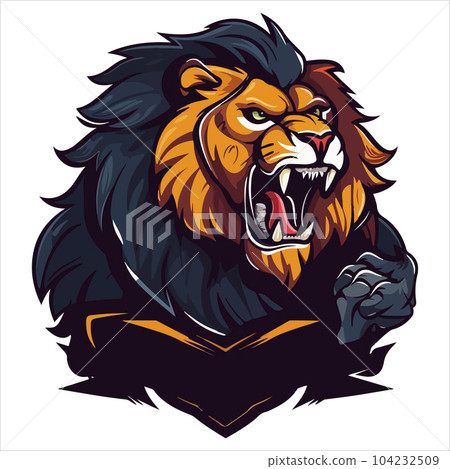 Lion Head Cool Logo Mascot Esports Vector Design Template 104232509