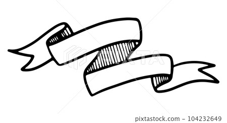 Doodle sketch style of ribbon banner hand drawn illustration. for concept design. 104232649