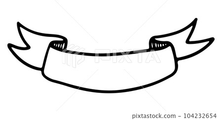 Doodle sketch style of ribbon banner hand drawn illustration. for concept design. 104232654