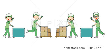 工作人員微笑著搬運行李 104232713