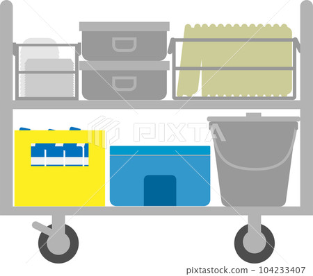 Illustration of a wagon loaded with lunch 104233407