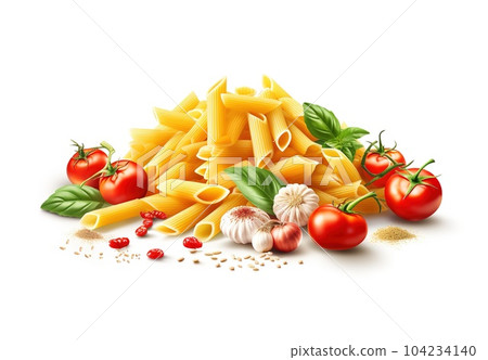 spaghetti with tomato sauce and basil leaves spaghetti with tomato sauce and basil leaves 104234140