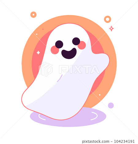 Hand Drawn cute ghost in flat style 104234191