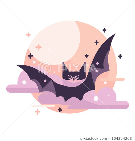 Hand Drawn cute bat in flat style Hand Drawn cute bat in flat style 104234268