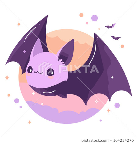 Hand Drawn cute bat in flat style Hand Drawn cute bat in flat style 104234270