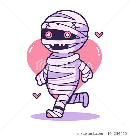 Hand Drawn cute mummy in flat style 104234423