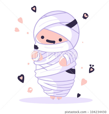 Hand Drawn cute mummy in flat style Hand Drawn cute mummy in flat style 104234430