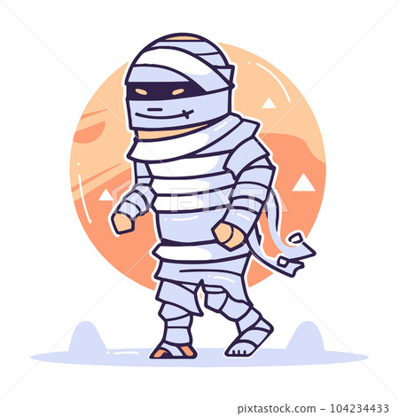 Hand Drawn cute mummy in flat style Hand Drawn cute mummy in flat style 104234433
