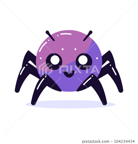 Hand Drawn cute spider in flat style Hand Drawn cute spider in flat style 104234434