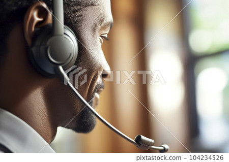 戴著耳機的呼叫中心人員“AI生成圖像” 戴著耳機的呼叫中心人員“AI生成圖像” 104234526