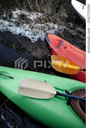 Rowing boat competition on the river 104235094