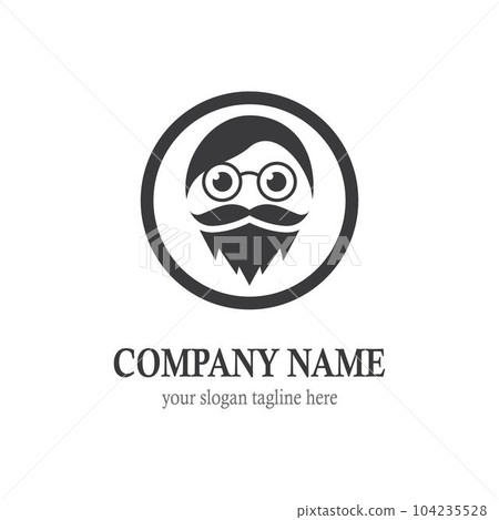Gentleman face character symbol and logo vector icon Gentleman face character symbol and logo vector icon 104235528