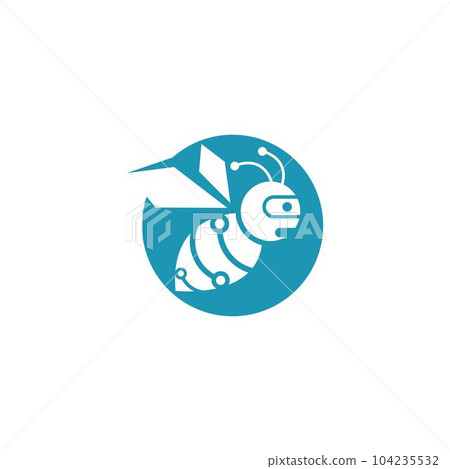 Bee robot logo vector icon illustration 104235532