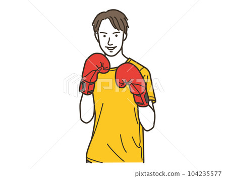 Young man doing martial arts (looking at camera) Young man doing martial arts (looking at camera) 104235577