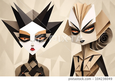 Introducing "Avant - Garde Eccentricity" accessories, where unconventional materials like recycled metal, unconventional shapes, and asymmetrical designs reign supreme. illustration generative ai 104236049