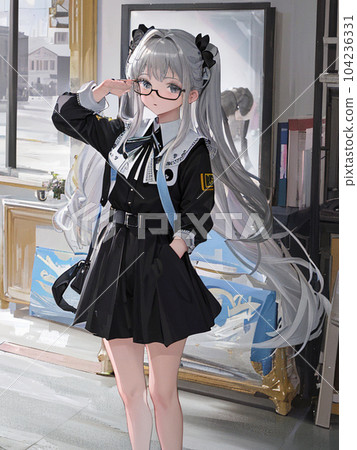 AI illustration "Anthropomorphic glasses" 104236331