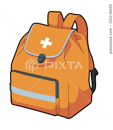 Disaster prevention backpack illustration Disaster prevention backpack illustration 104236889