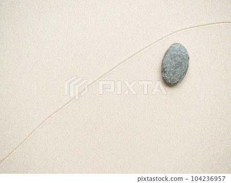 Zen Stone Garden on Sand Background Top View,Japanese Circle Rock on Texture Pattern White Gray Beach Harmony Spa Balance,Abstract Japan Peace Scene Nature Relax Wellness,Pebble Buddhism Traditional. Zen Stone Garden on Sand Background Top View,Japanese Circle Rock on Texture Pattern White Gray Beach Harmony Spa Balance,Abstract Japan Peace Scene Nature Relax Wellness,Pebble Buddhism Traditional. 104236957
