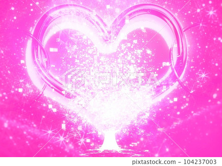 3d illustration of a heart-shaped tree glowing in pink 3d illustration of a heart-shaped tree glowing in pink 104237003