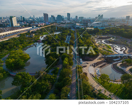 Green tree forest public park with city office building Green tree forest public park with city office building 104237105