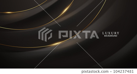 Abstract modern design black background with luxury golden elements vector illustration. 104237481