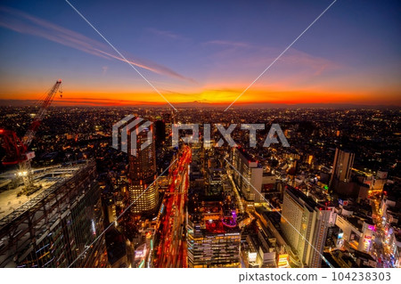Tokyo Sunset Mt.Fuji and Shibuya Tokyo Sunset Mt.Fuji and Shibuya 104238303