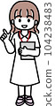 Female nurse 4 pointing and holding a board 104238483