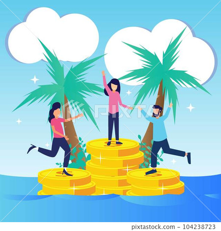 Illustration vector graphic cartoon character of business profit Illustration vector graphic cartoon character of business profit 104238723