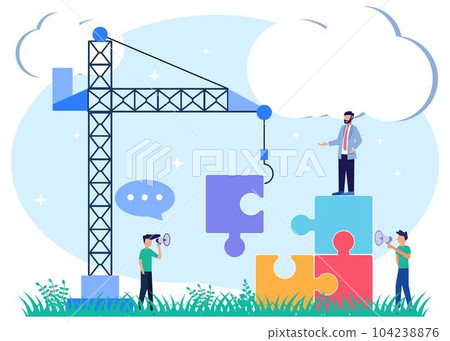 Illustration vector graphic cartoon character of team work 104238876