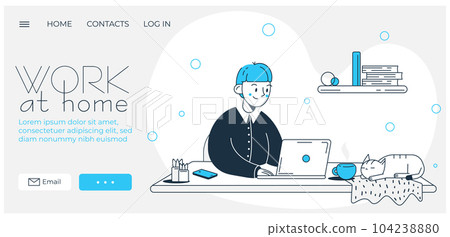 Work at home,training, education landing page Work at home,training, education landing page 104238880