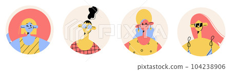 Circle the avatars with the happy girls faces. Circle the avatars with the happy girls faces. 104238906