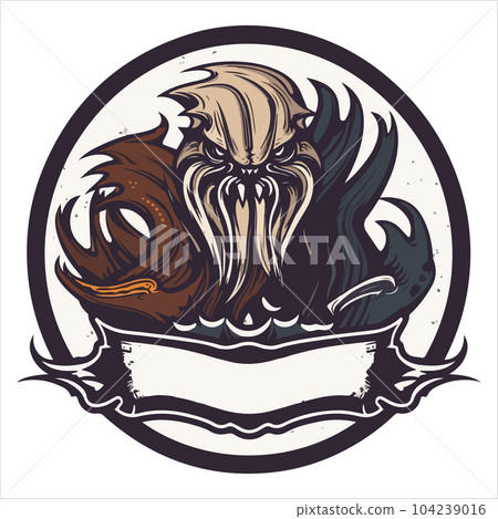 Kraken octopus squid mascot sport gaming esport logo template for squad team club Kraken octopus squid mascot sport gaming esport logo template for squad team club 104239016