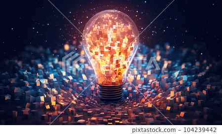 讓你感受到創意的彩色燈泡“AI生成圖像” 104239442