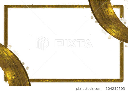 Curved and square frame background decorated with gorgeous gold brush Curved and square frame background decorated with gorgeous gold brush 104239503