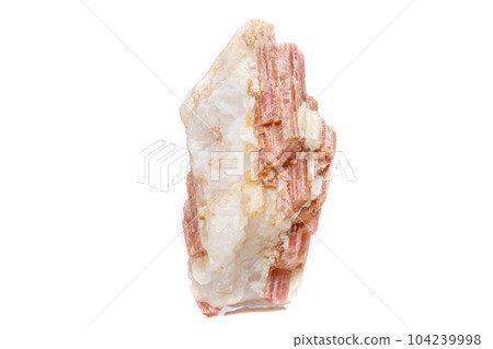 Macro mineral stone Tourmaline in the breed a white background Macro mineral stone Tourmaline in the breed a white background 104239998