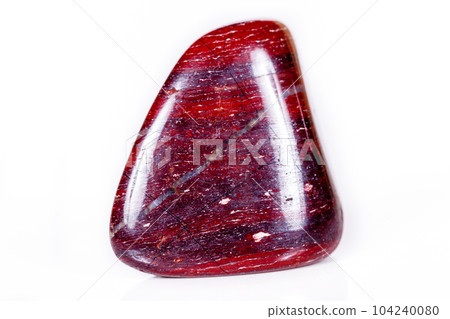 Macro mineral stone jasper "zebra iron" on a white background Macro mineral stone jasper "zebra iron" on a white background 104240080